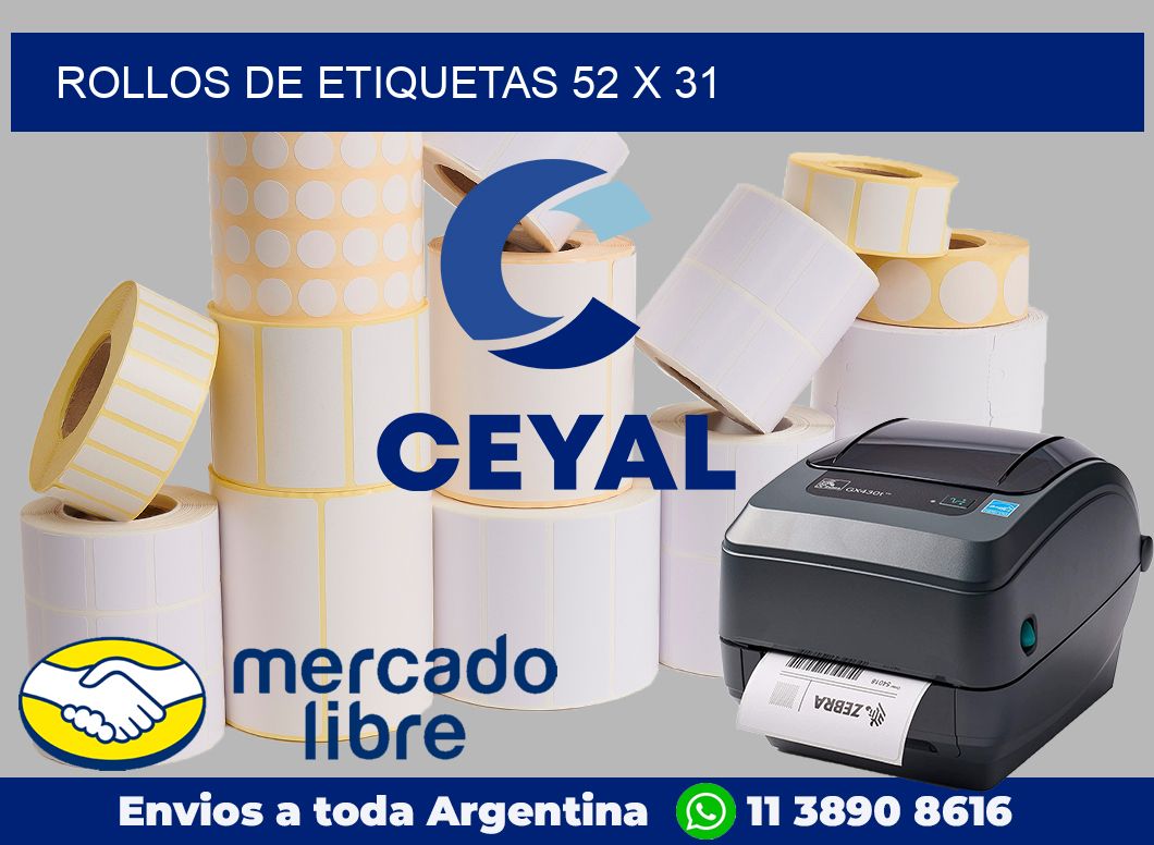 rollos de etiquetas 52 x 31