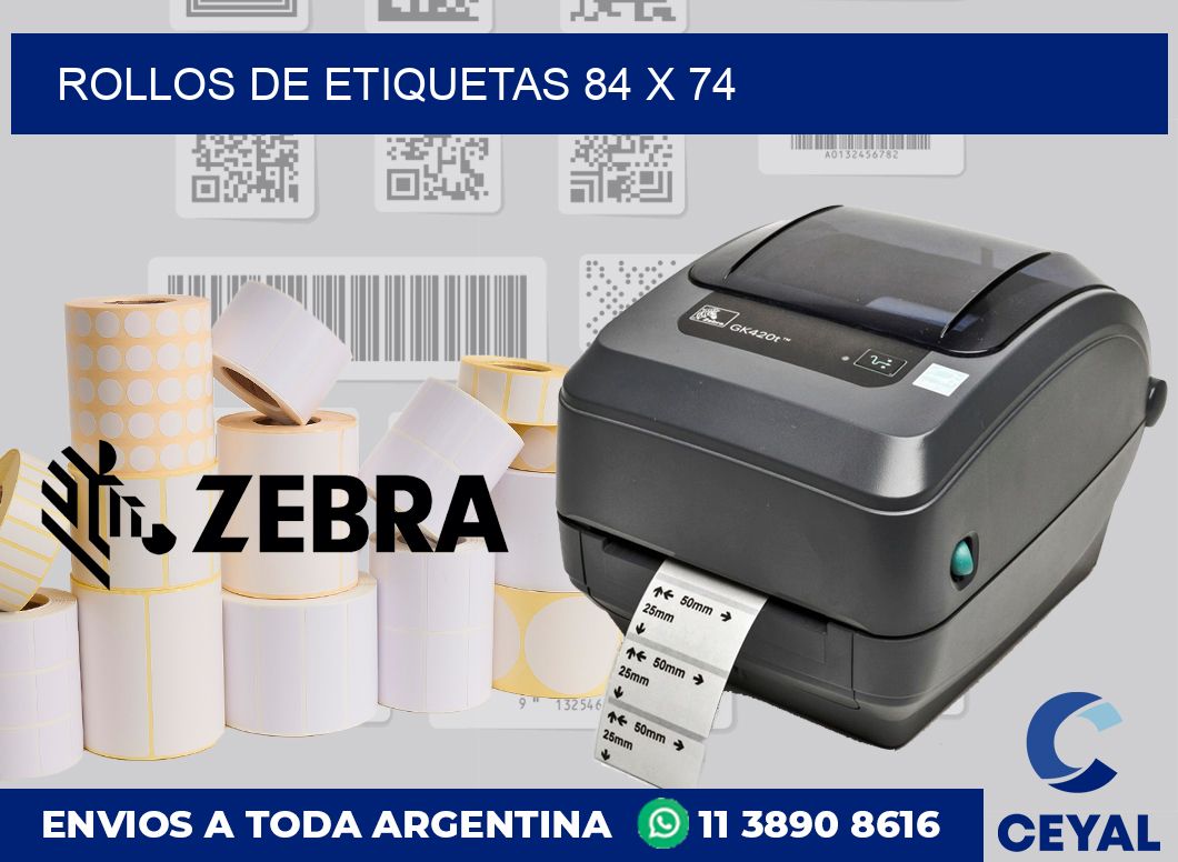 rollos de etiquetas 84 x 74