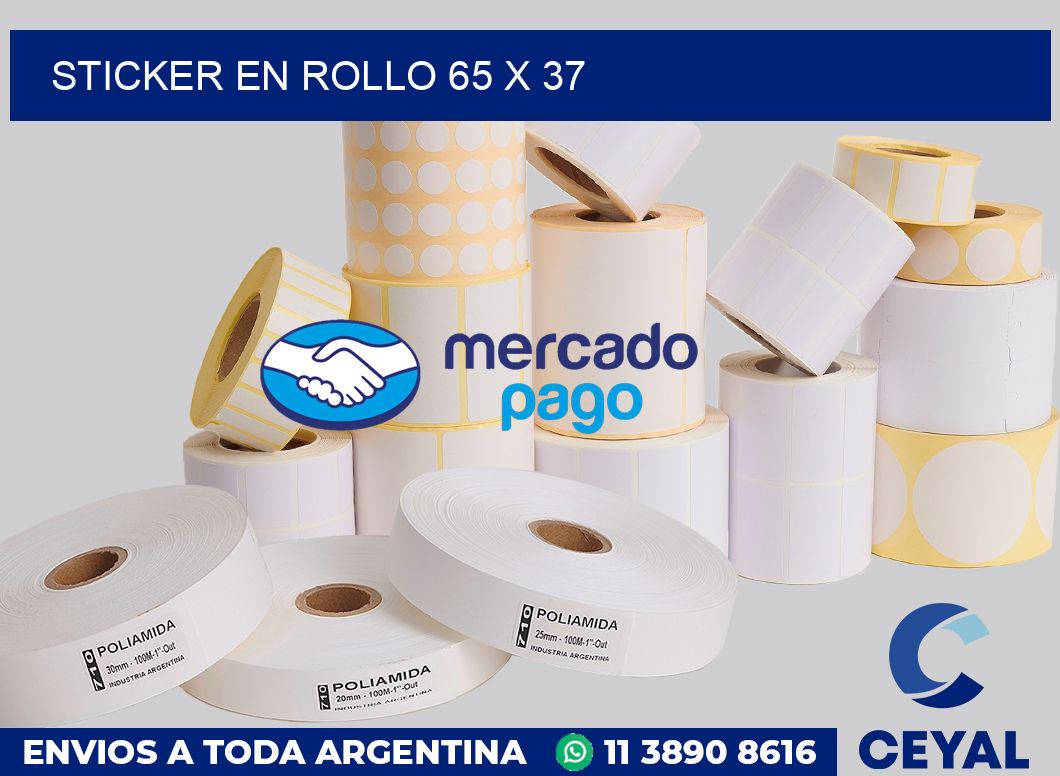 sticker en rollo 65 x 37