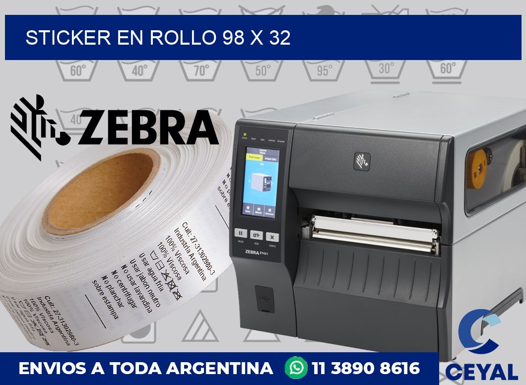 sticker en rollo 98 x 32