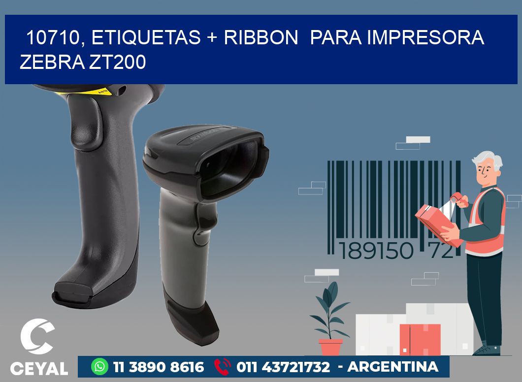 10710, etiquetas + ribbon  para impresora zebra ZT200