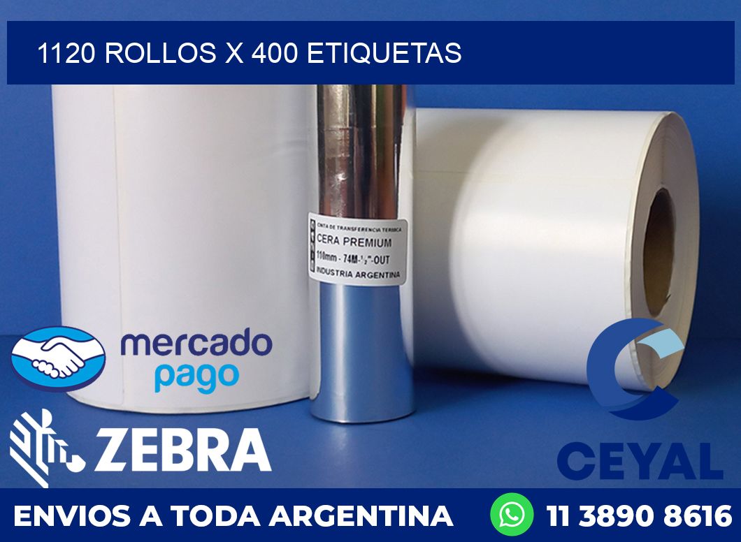 1120 ROLLOS X 400 ETIQUETAS