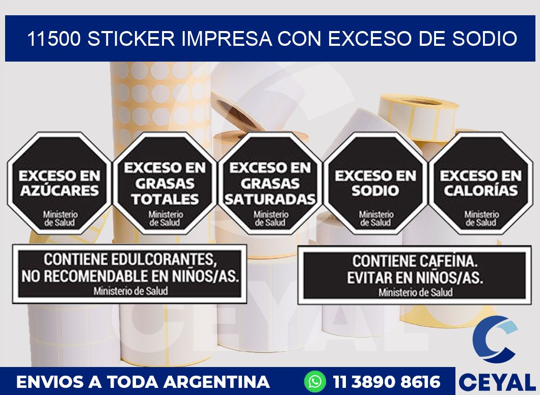 11500 STICKER IMPRESA CON EXCESO DE SODIO