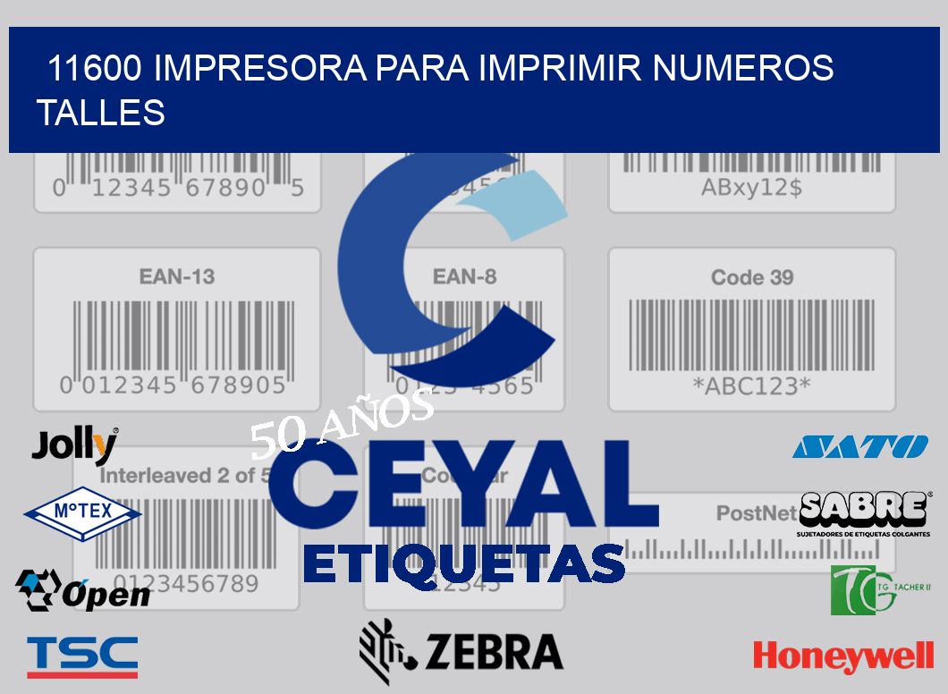 11600 IMPRESORA PARA IMPRIMIR NUMEROS TALLES