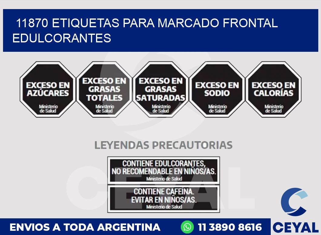 11870 ETIQUETAS PARA MARCADO FRONTAL EDULCORANTES