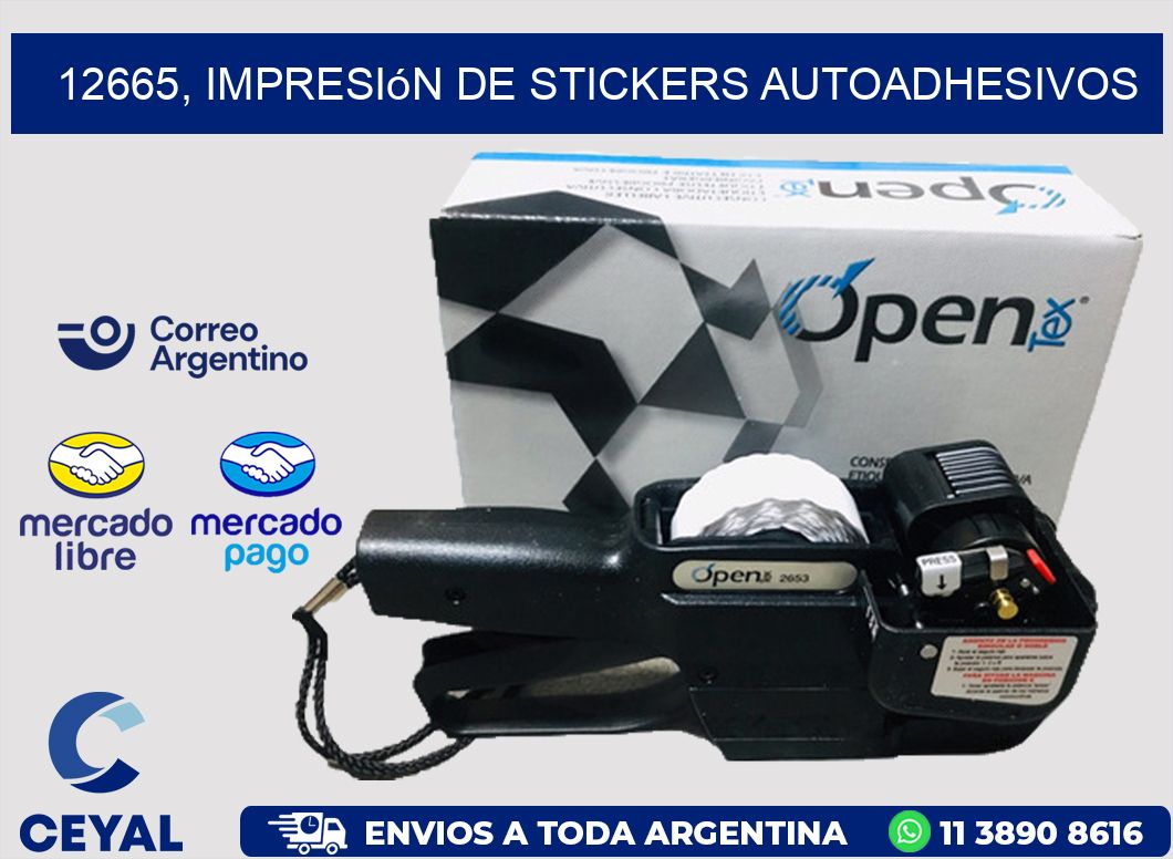 12665, impresión de stickers autoadhesivos