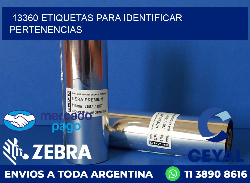 13360 ETIQUETAS PARA IDENTIFICAR PERTENENCIAS