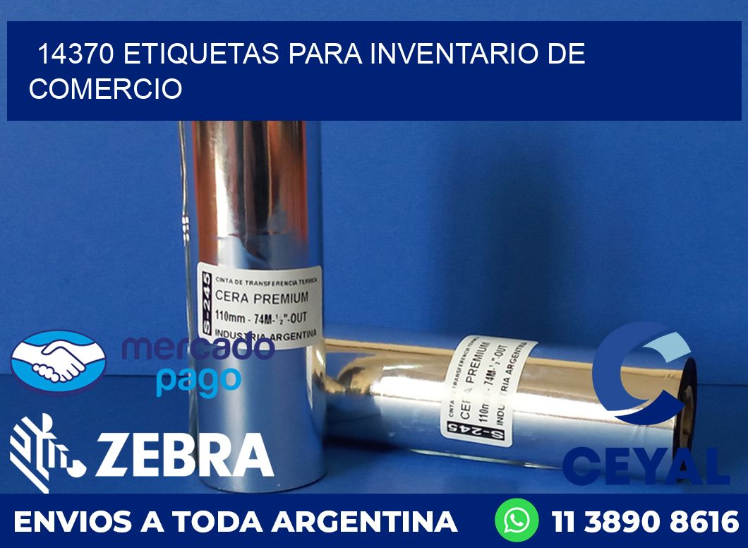 14370 ETIQUETAS PARA INVENTARIO DE COMERCIO