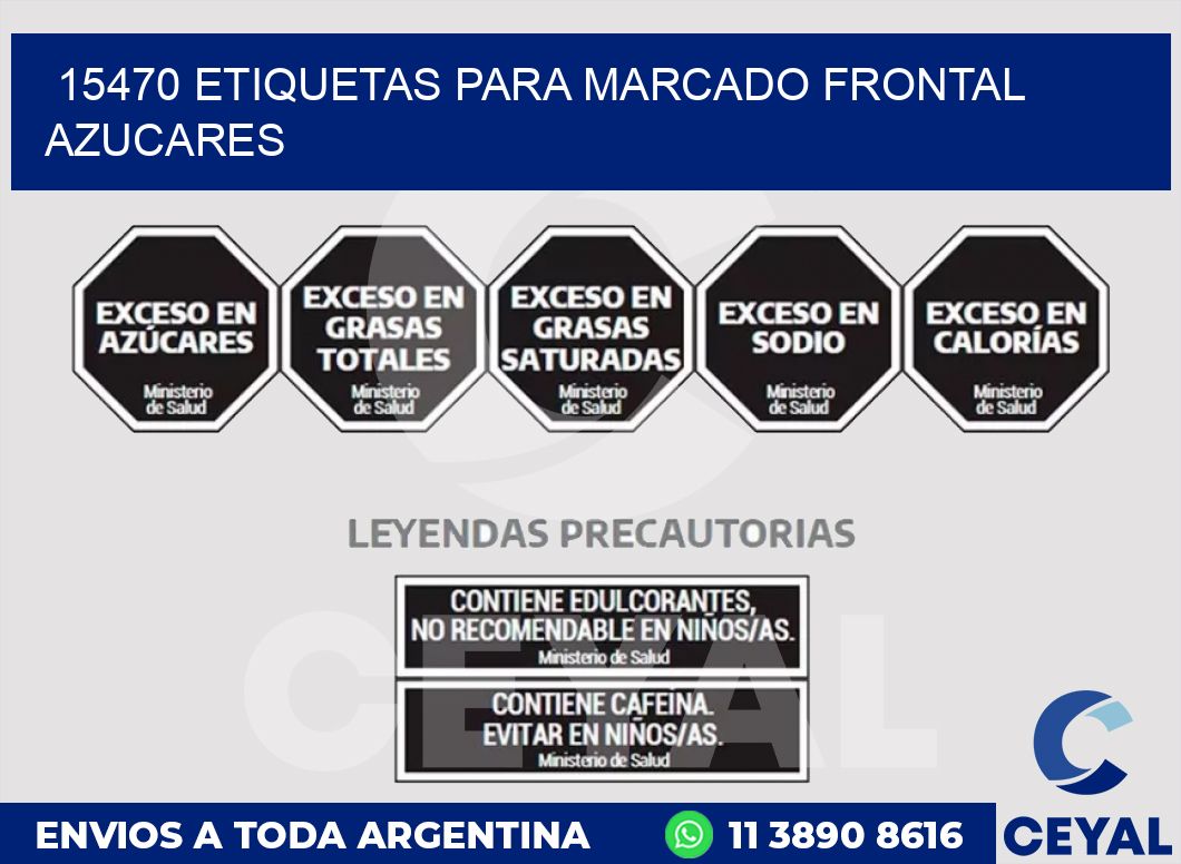 15470 ETIQUETAS PARA MARCADO FRONTAL AZUCARES