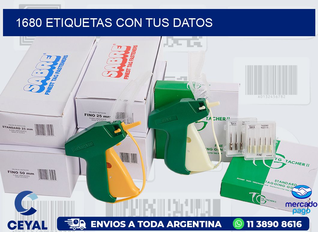 1680 ETIQUETAS CON TUS DATOS
