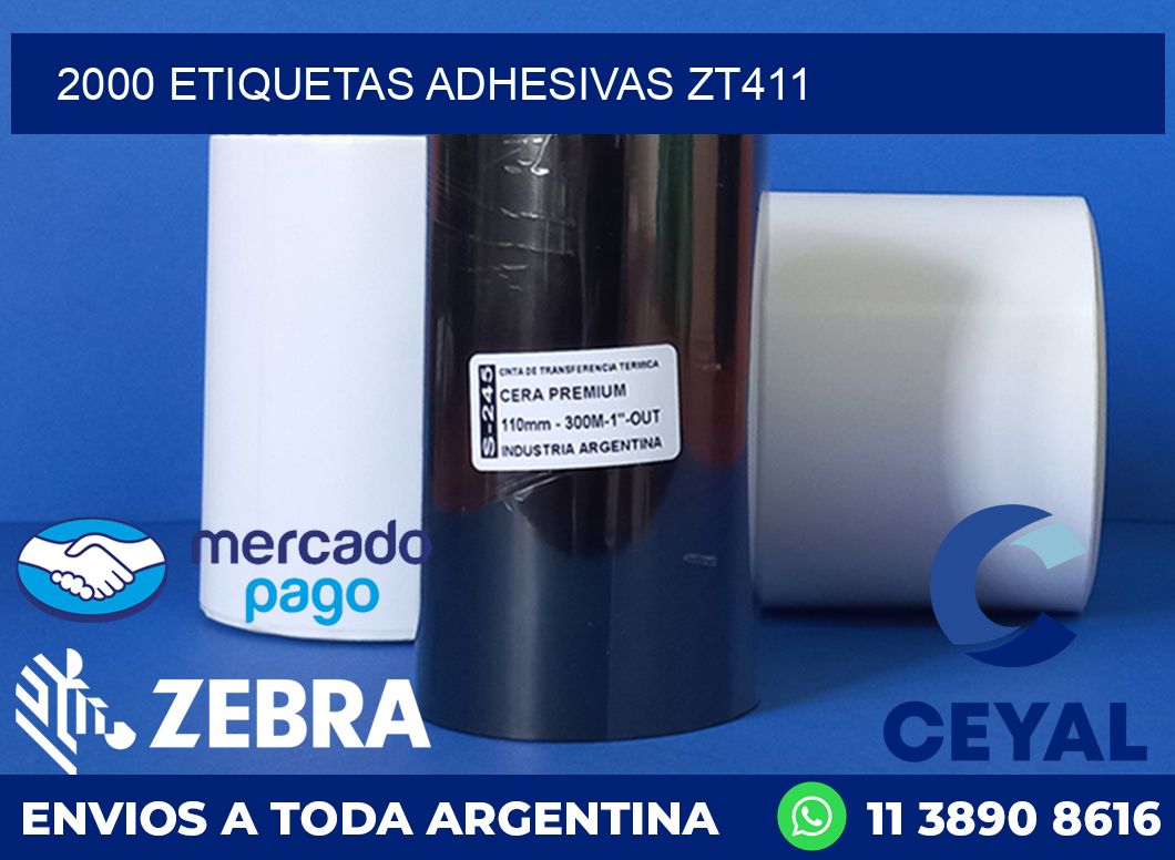 2000 ETIQUETAS ADHESIVAS ZT411