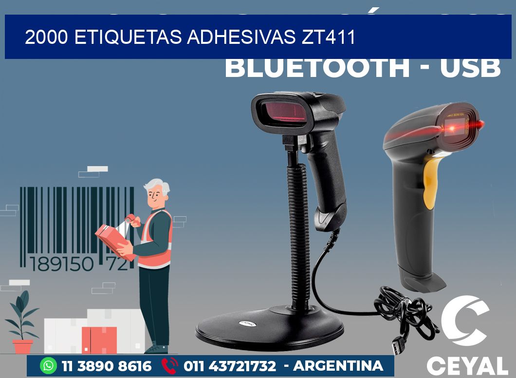 2000 ETIQUETAS ADHESIVAS ZT411