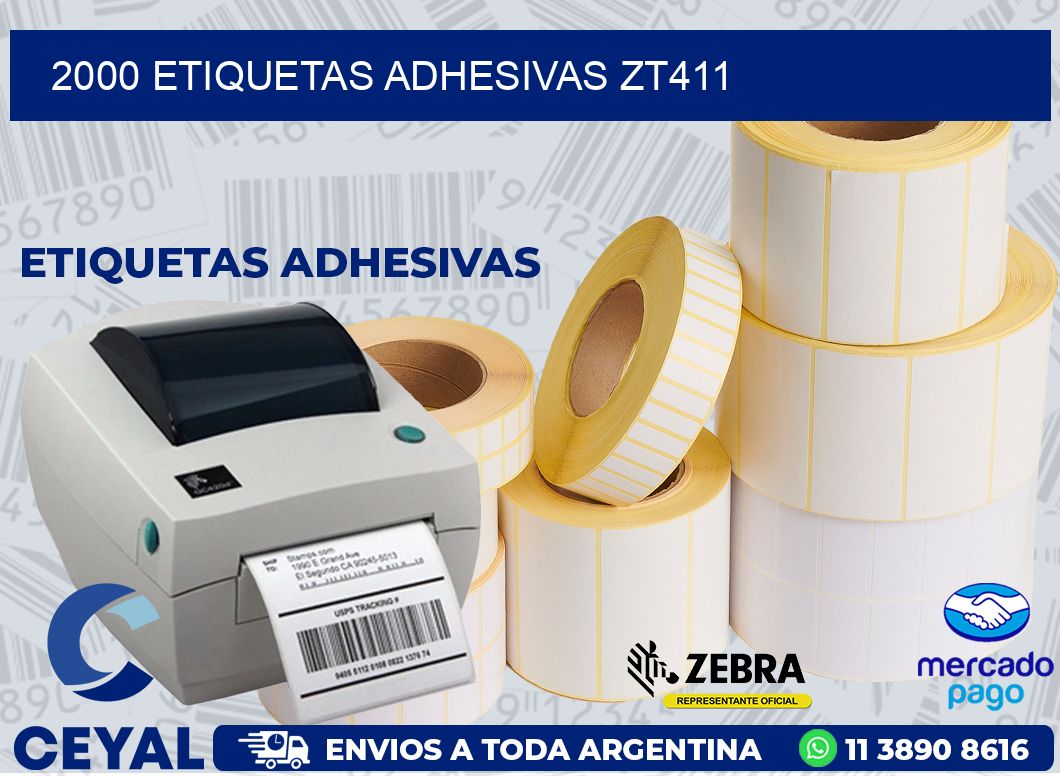 2000 ETIQUETAS ADHESIVAS ZT411