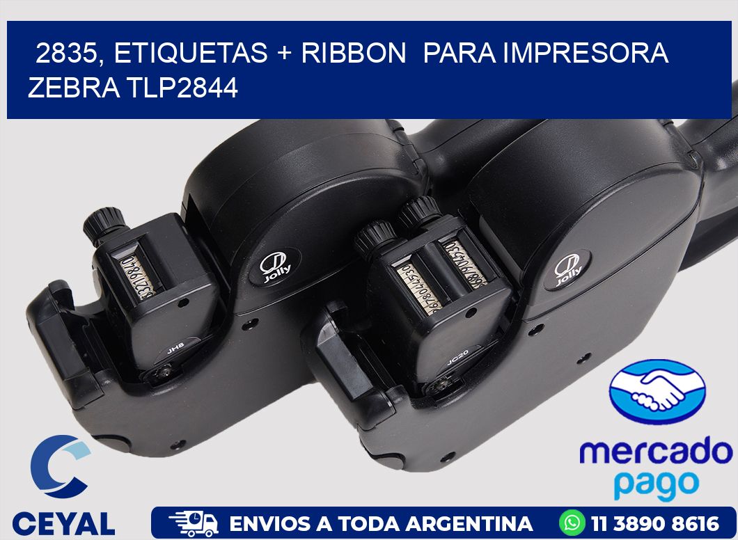 2835, etiquetas + ribbon  para impresora zebra TLP2844