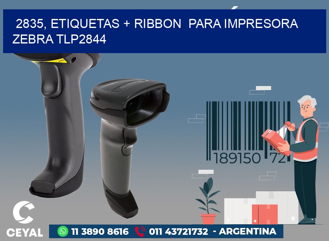 2835, etiquetas + ribbon  para impresora zebra TLP2844