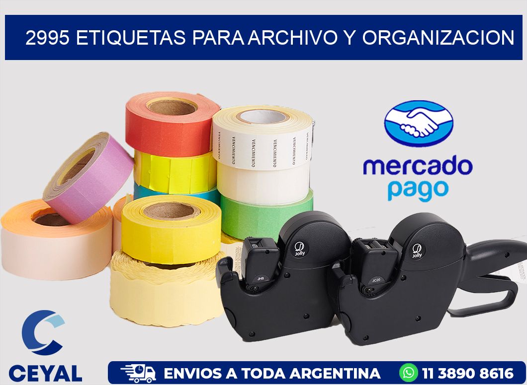 2995 ETIQUETAS PARA ARCHIVO Y ORGANIZACION