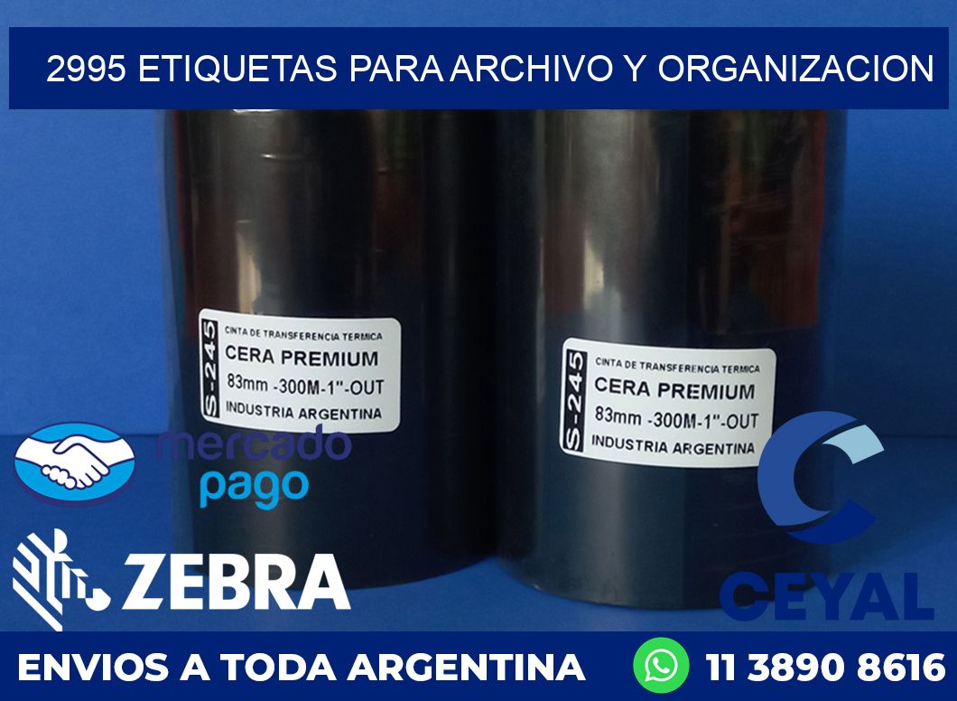 2995 ETIQUETAS PARA ARCHIVO Y ORGANIZACION