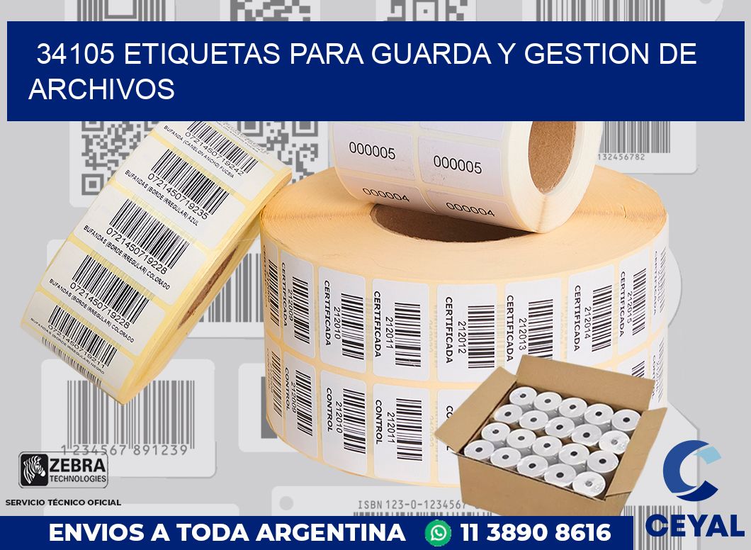 34105 ETIQUETAS PARA GUARDA Y GESTION DE ARCHIVOS