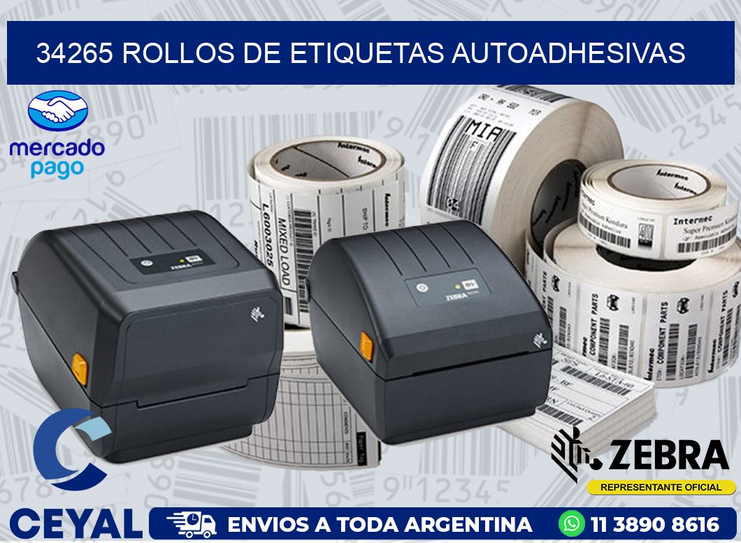 34265 ROLLOS DE ETIQUETAS AUTOADHESIVAS