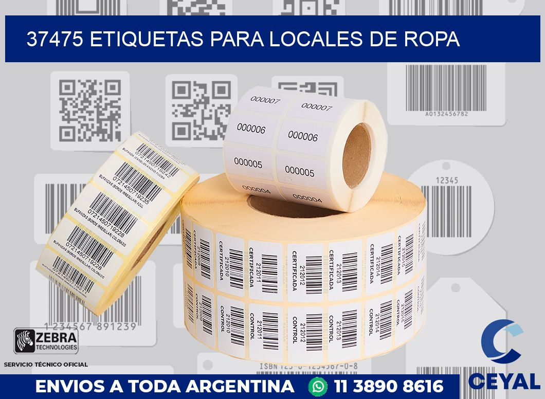 37475 ETIQUETAS PARA LOCALES DE ROPA