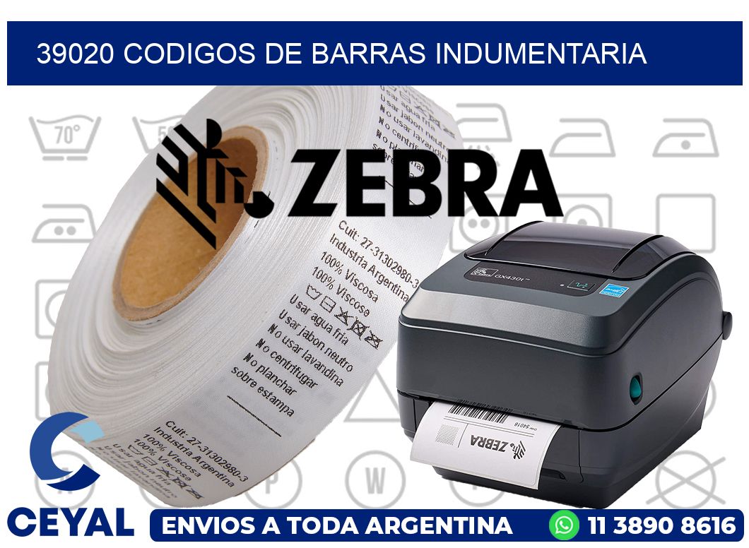 39020 CODIGOS DE BARRAS INDUMENTARIA
