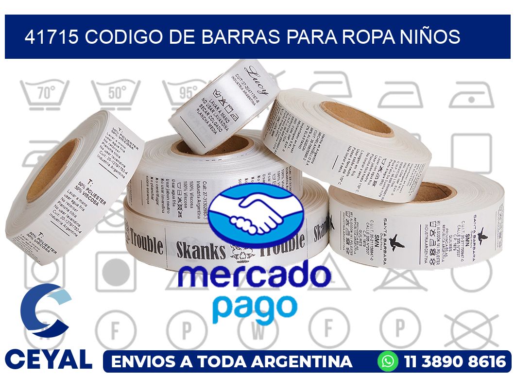41715 CODIGO DE BARRAS PARA ROPA NIÑOS