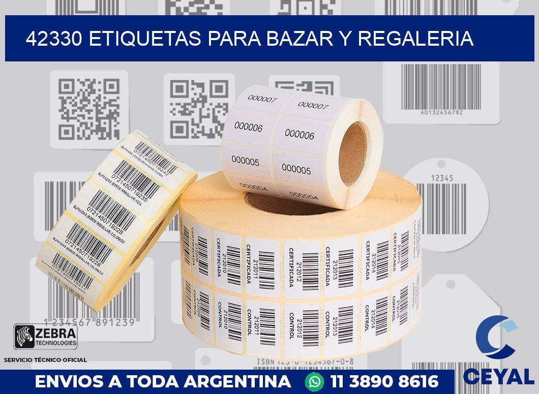 42330 ETIQUETAS PARA BAZAR Y REGALERIA