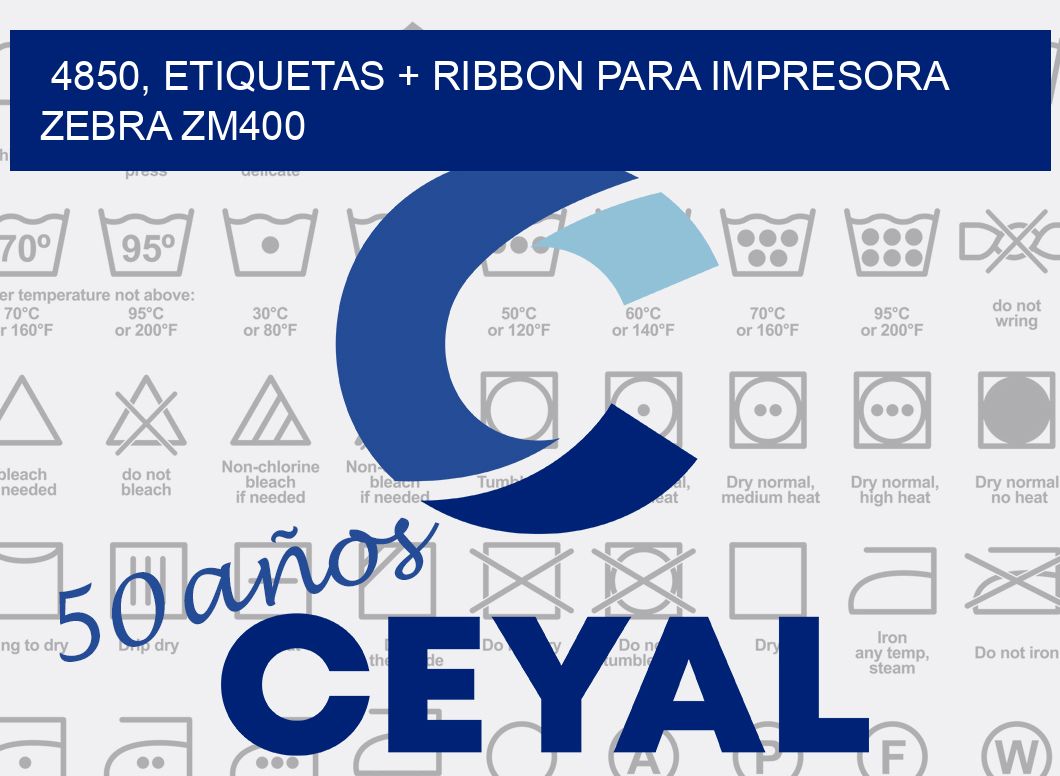 4850, etiquetas + ribbon para impresora zebra ZM400