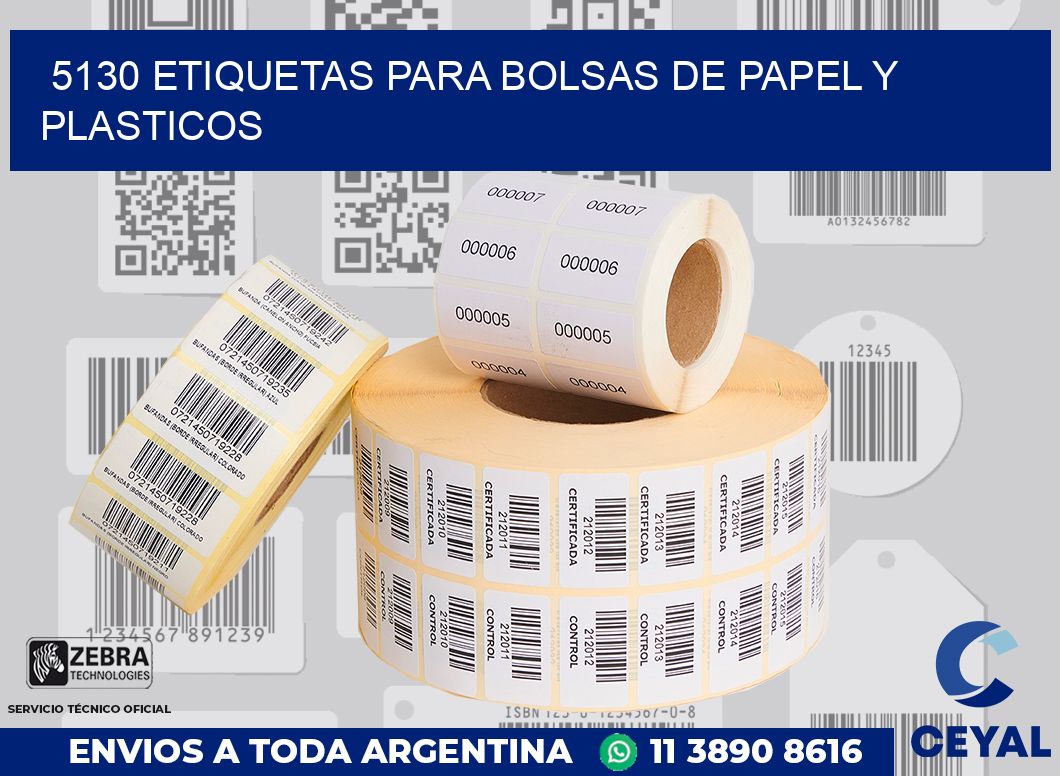 5130 ETIQUETAS PARA BOLSAS DE PAPEL Y PLASTICOS