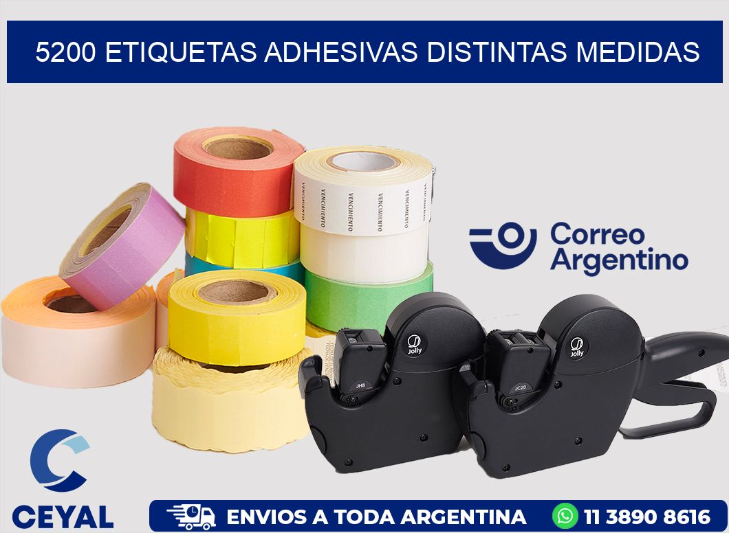 5200 ETIQUETAS ADHESIVAS DISTINTAS MEDIDAS