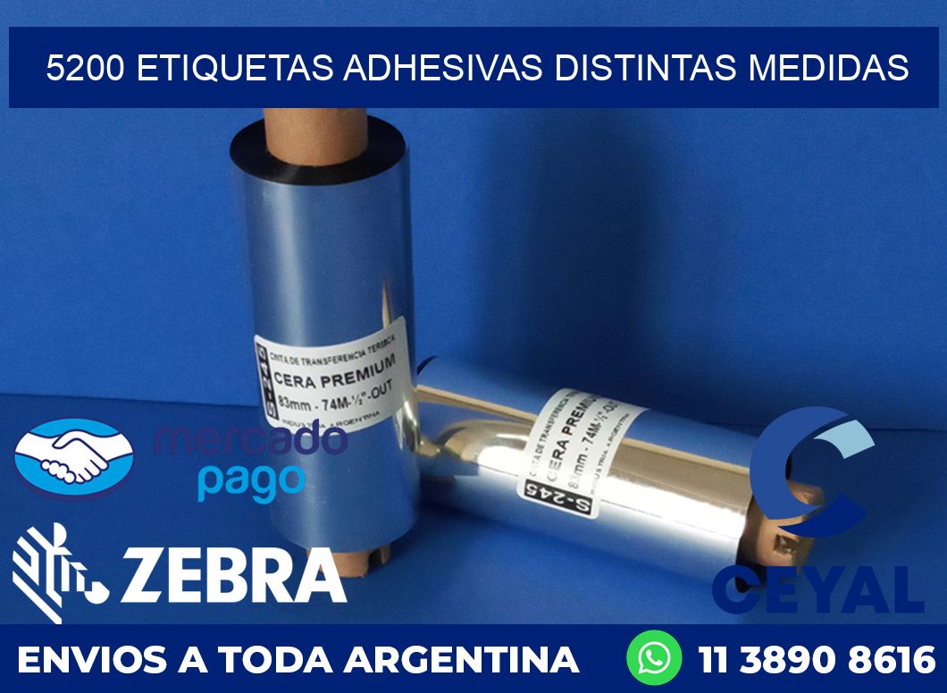 5200 ETIQUETAS ADHESIVAS DISTINTAS MEDIDAS