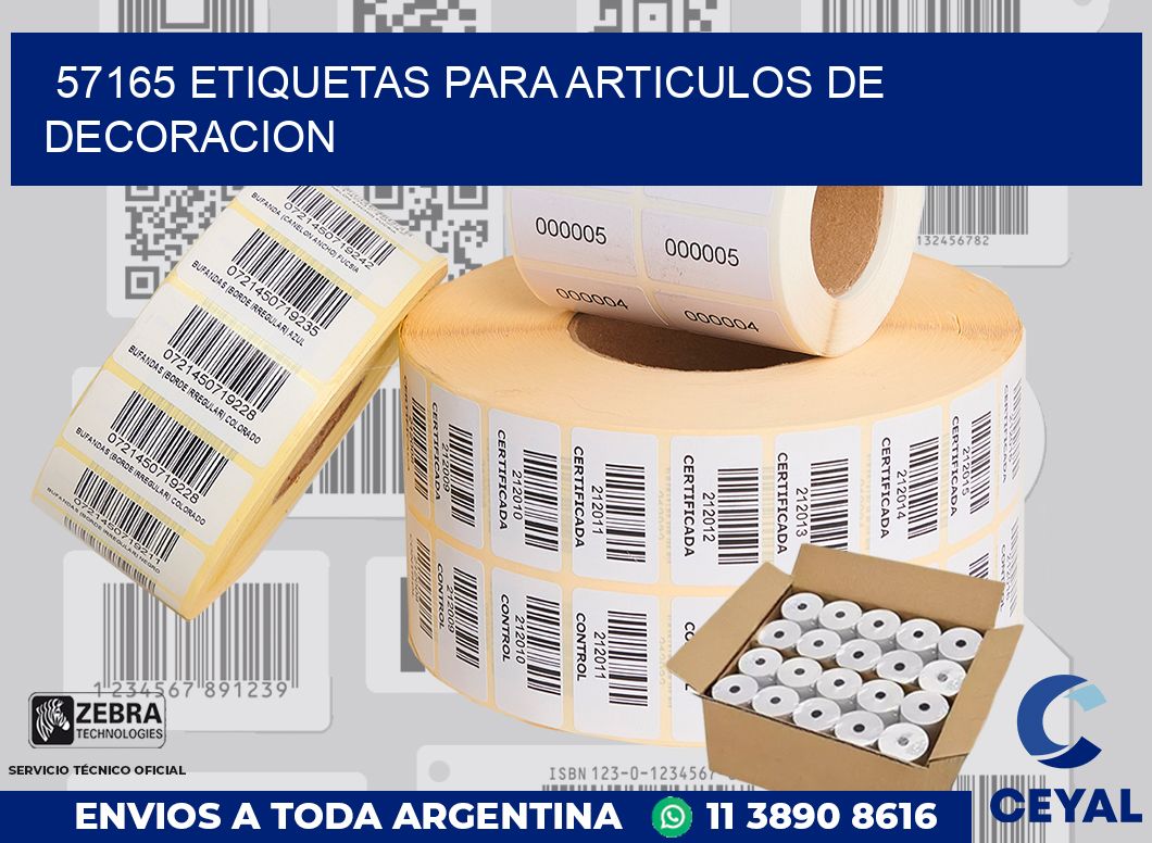57165 ETIQUETAS PARA ARTICULOS DE DECORACION