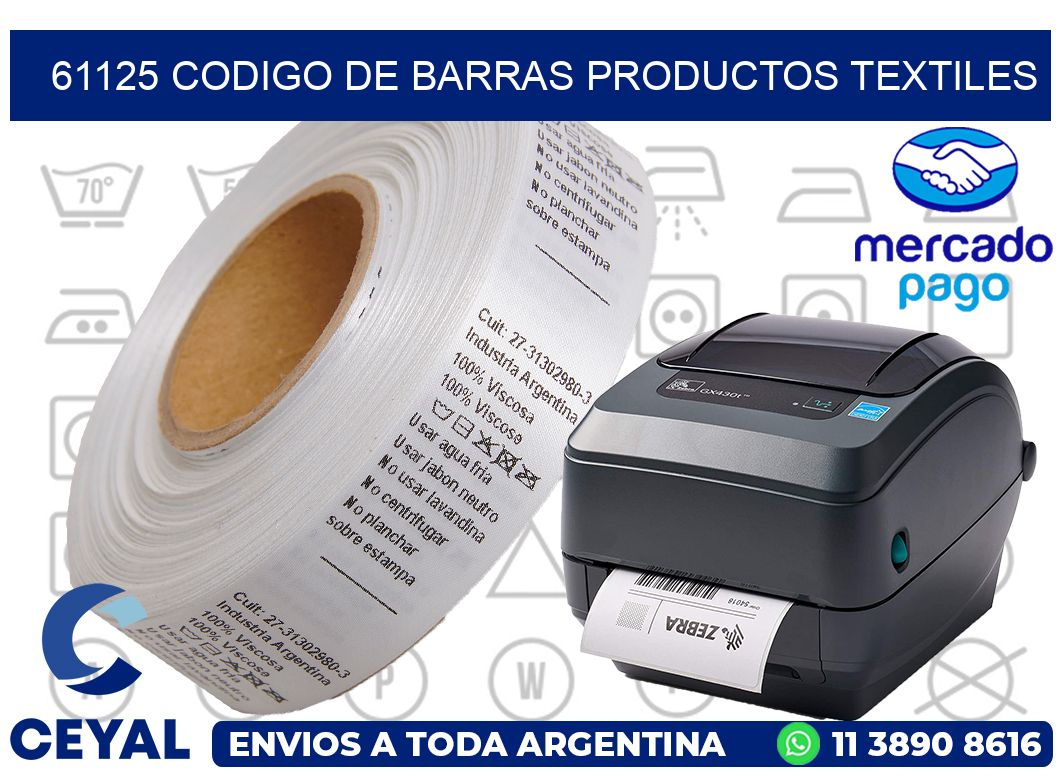 61125 CODIGO DE BARRAS PRODUCTOS TEXTILES