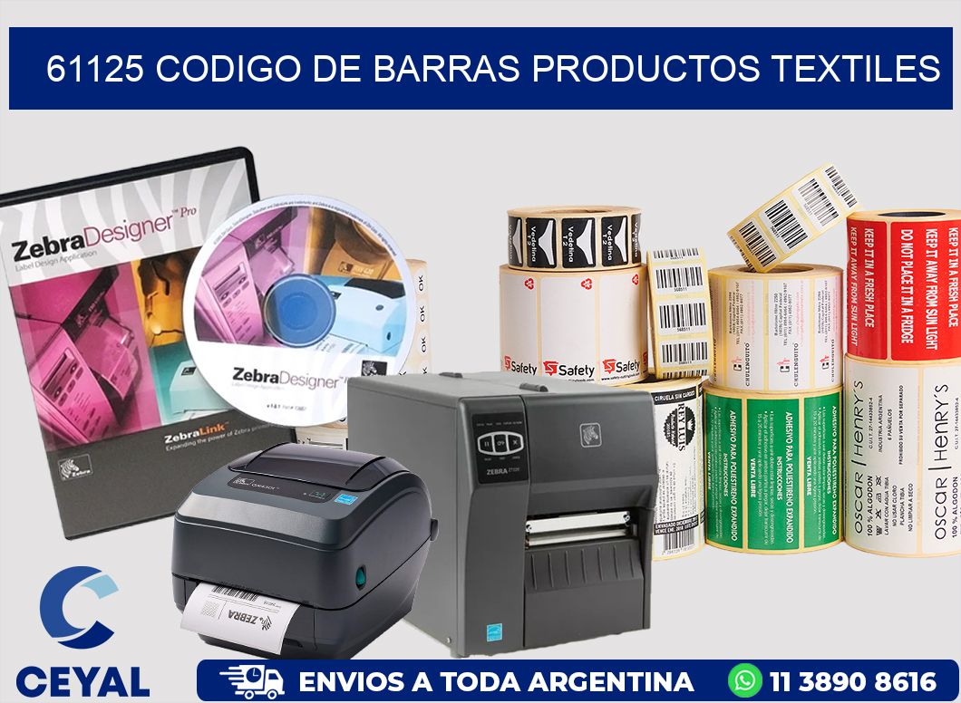 61125 CODIGO DE BARRAS PRODUCTOS TEXTILES