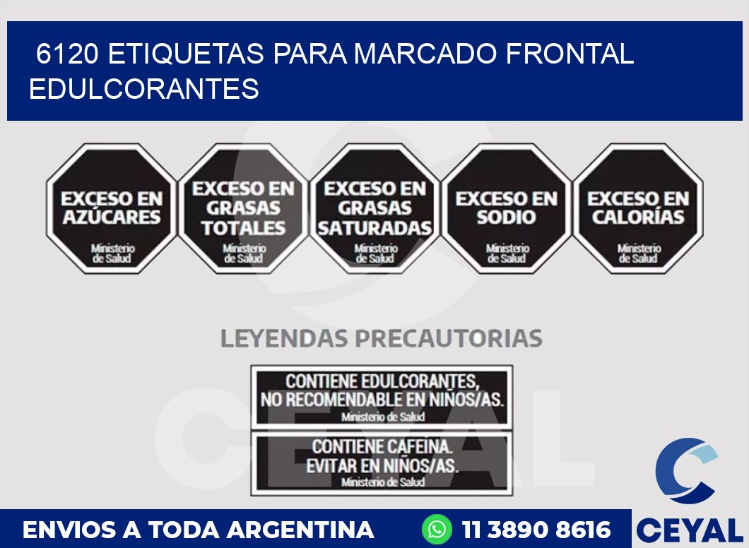 6120 ETIQUETAS PARA MARCADO FRONTAL EDULCORANTES
