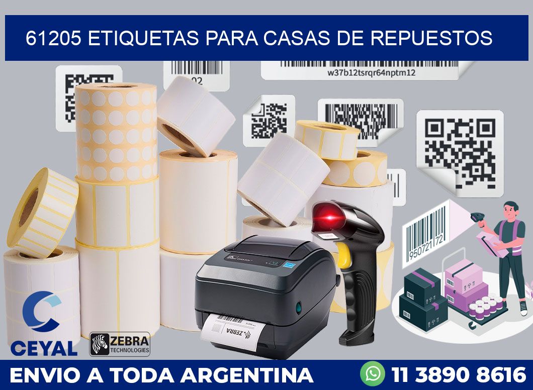 61205 ETIQUETAS PARA CASAS DE REPUESTOS