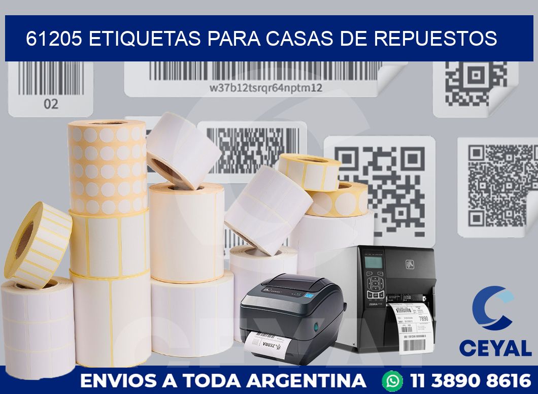 61205 ETIQUETAS PARA CASAS DE REPUESTOS