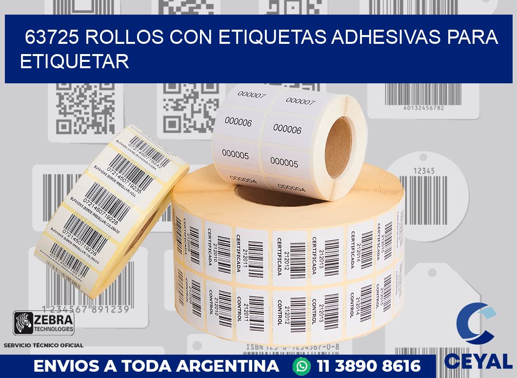 63725 ROLLOS CON ETIQUETAS ADHESIVAS PARA ETIQUETAR
