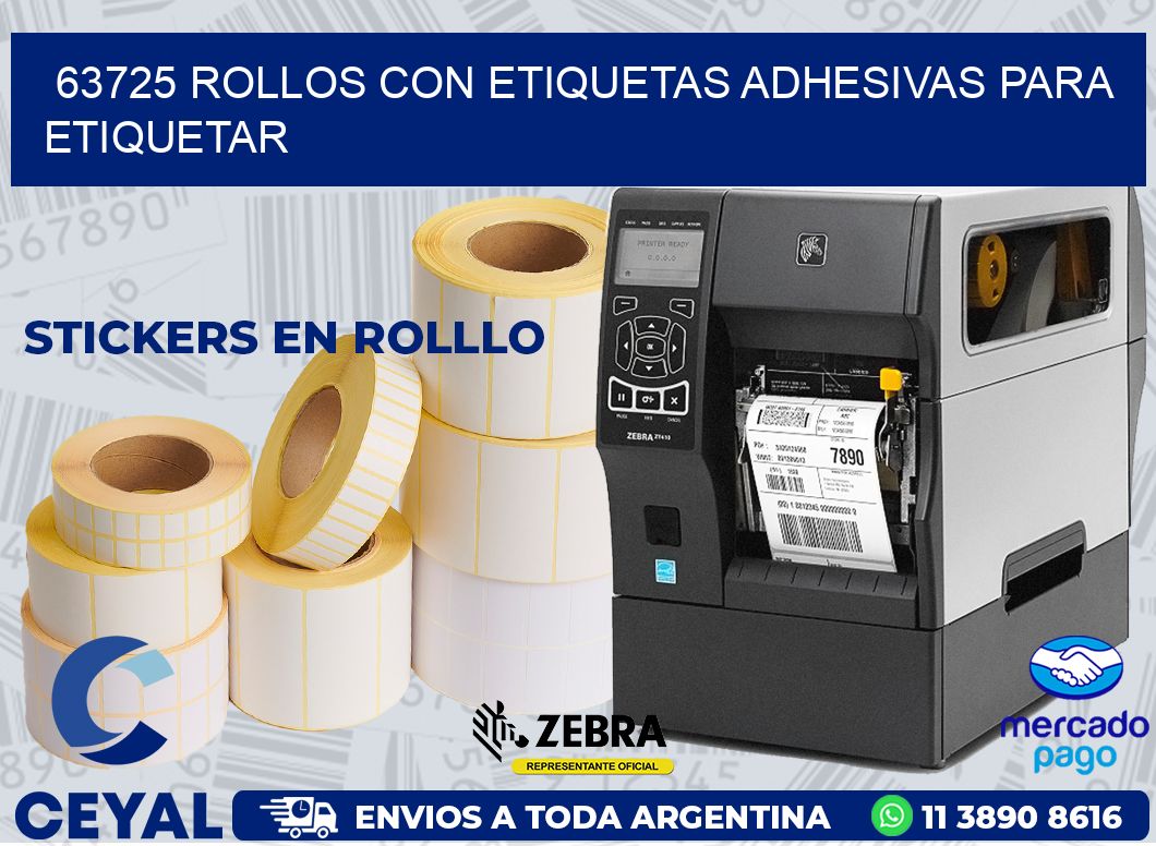 63725 ROLLOS CON ETIQUETAS ADHESIVAS PARA ETIQUETAR