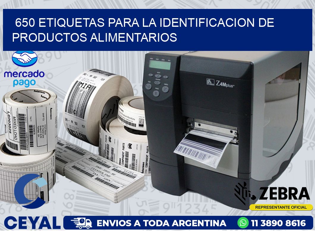 650 ETIQUETAS PARA LA IDENTIFICACION DE PRODUCTOS ALIMENTARIOS