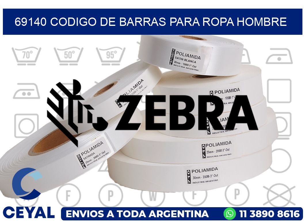 69140 CODIGO DE BARRAS PARA ROPA HOMBRE