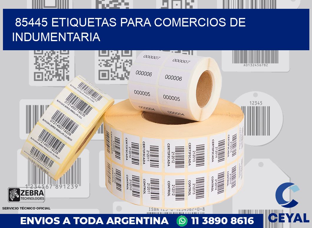 85445 ETIQUETAS PARA COMERCIOS DE INDUMENTARIA