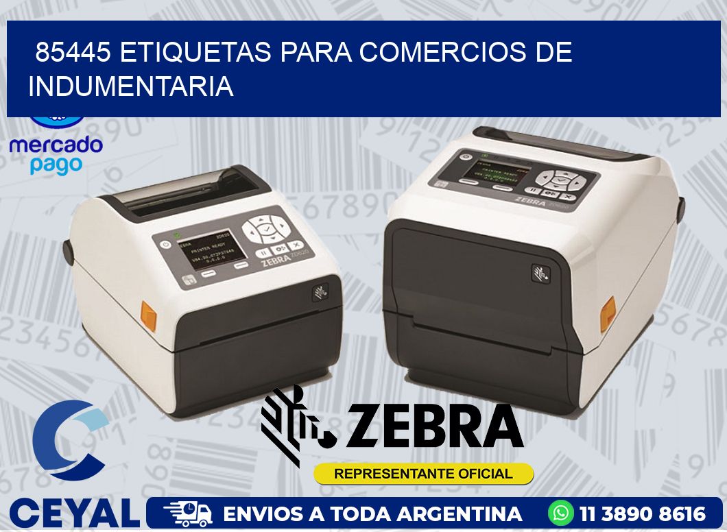 85445 ETIQUETAS PARA COMERCIOS DE INDUMENTARIA