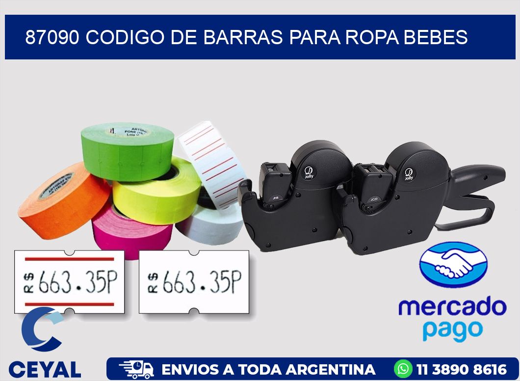 87090 CODIGO DE BARRAS PARA ROPA BEBES