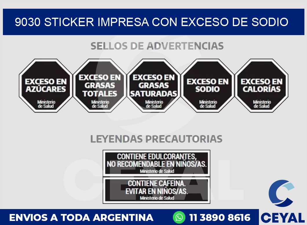 9030 STICKER IMPRESA CON EXCESO DE SODIO