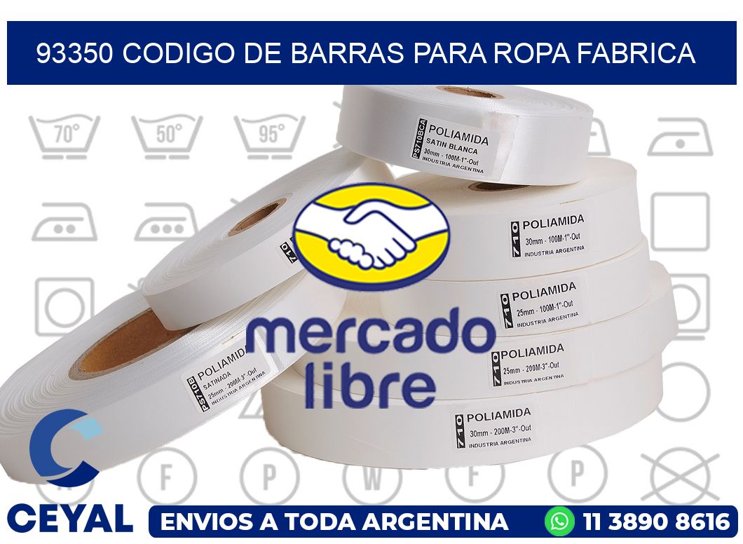 93350 CODIGO DE BARRAS PARA ROPA FABRICA
