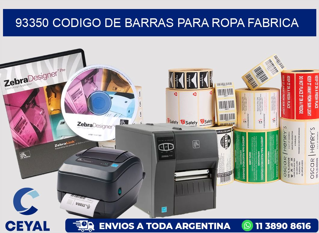 93350 CODIGO DE BARRAS PARA ROPA FABRICA