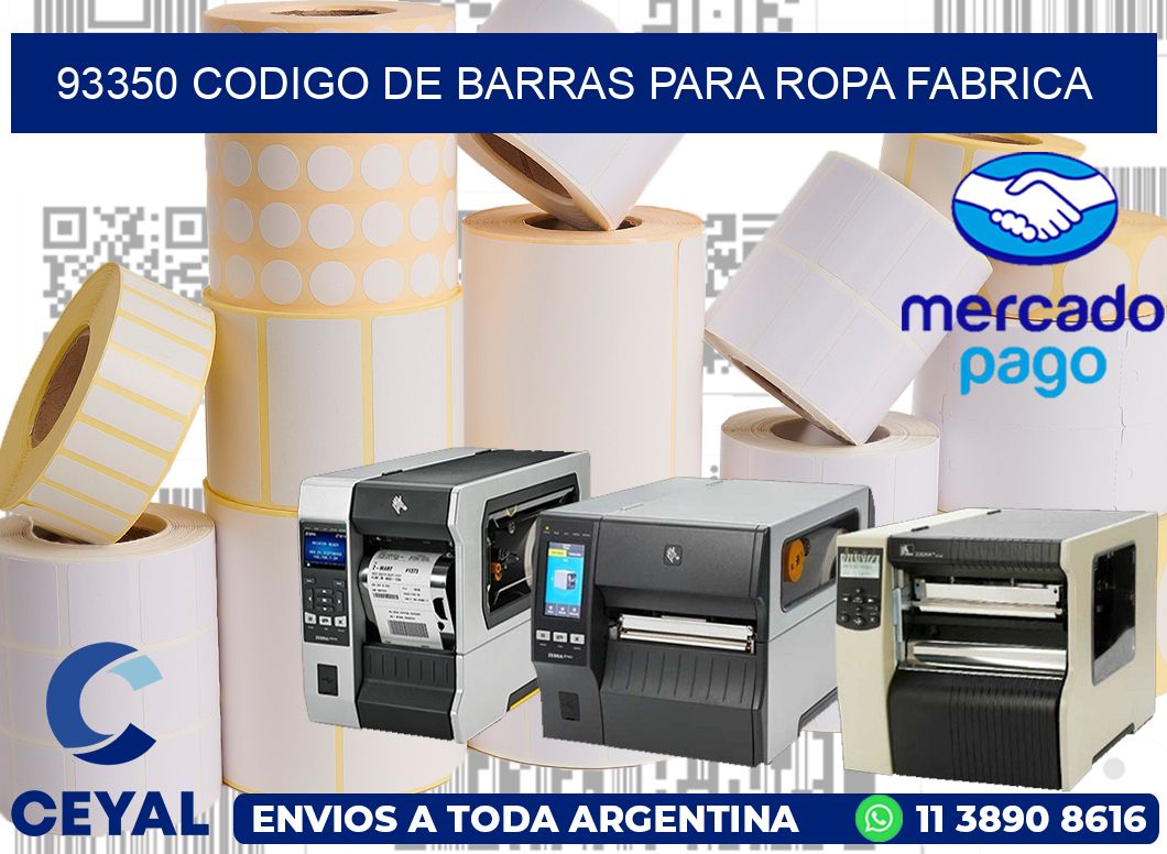 93350 CODIGO DE BARRAS PARA ROPA FABRICA