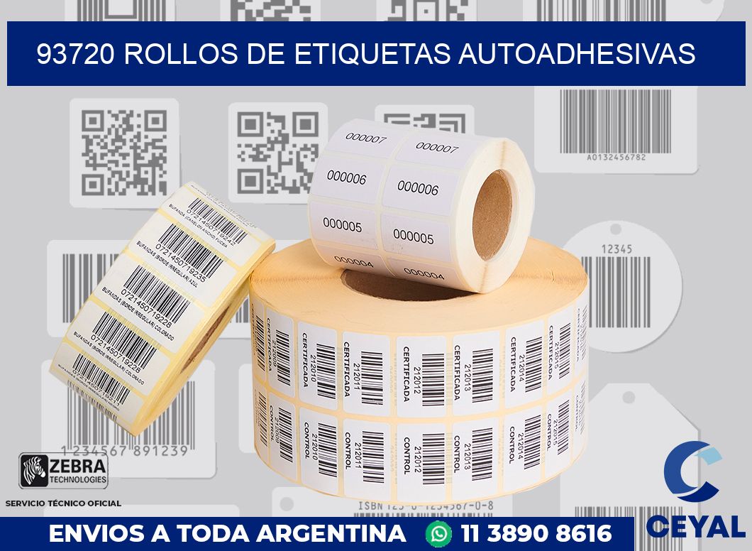 93720 ROLLOS DE ETIQUETAS AUTOADHESIVAS