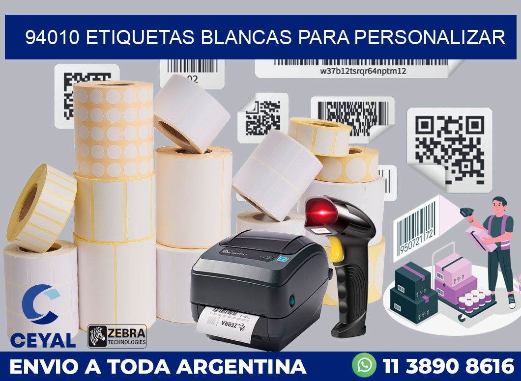 94010 ETIQUETAS BLANCAS PARA PERSONALIZAR